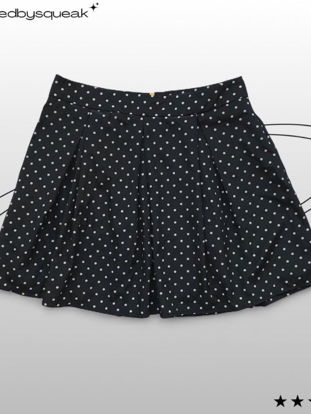 Forever 21 Y2K Black White Polka Dot Pleated Mini Skirt Medium Y2K Preppy